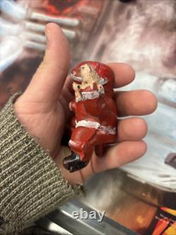 Vintage Cast Iron Santa Claus In Sleigh & 8 Reindeer Christmas Collectible Decor