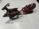 Vintage Cast Iron Santa Sleigh And Reindeer