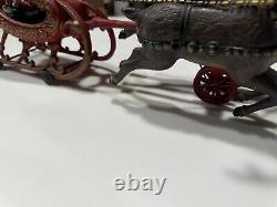 Vintage Cast Iron Santa Sleigh And Reindeer