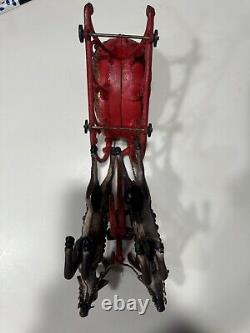 Vintage Cast Iron Santa Sleigh And Reindeer