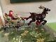 Vintage Cast Iron Santa Sleigh On Wheels 2 Reindeer Wow! Evc