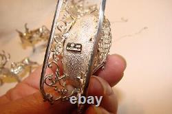 Vintage Cazenovia Sterling Silver Christmas Sleigh & 5 Reindeer Vixen Cupid Comt