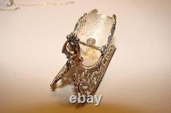Vintage Cazenovia Sterling Silver Christmas Sleigh & 5 Reindeer Vixen Cupid Comt