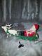Vintage Celluloid Santa & Reindeer Withmetal Sleigh Wind Up Toy