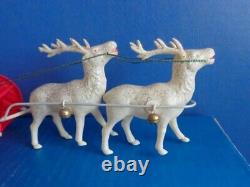 Vintage Celluloid Santa Sleigh & 2 Reindeer- Japan