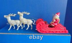 Vintage Celluloid Santa Sleigh & 2 Reindeer- Japan