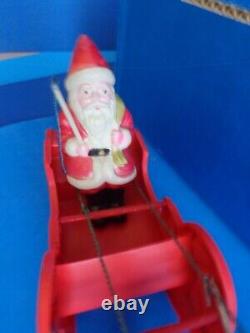 Vintage Celluloid Santa Sleigh & 2 Reindeer- Japan