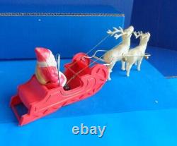 Vintage Celluloid Santa Sleigh & 2 Reindeer- Japan