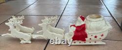 Vintage Celluloid Santa, Sleigh & Reindeer