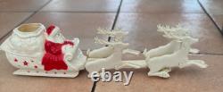 Vintage Celluloid Santa, Sleigh & Reindeer