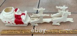 Vintage Celluloid Santa, Sleigh & Reindeer