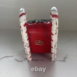 Vintage Ceramic Lefton Candy Cane Shopper Girl In Sleigh With 2 Reindeer READ