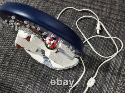 Vintage Ceramic Lighted Alpine Village Santa Sleigh Reindeers Merry Christmas