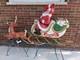 Vintage Christmas Blow Mold Santa Claus Sleigh Reindeer Local Pickup