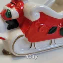 Vintage Christmas Brinn's Pittsburgh Santa Sled Reindeer Figurine Japan Descript