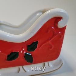 Vintage Christmas Brinn's Pittsburgh Santa Sled Reindeer Figurine Japan Descript