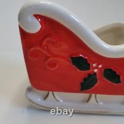Vintage Christmas Brinn's Pittsburgh Santa Sled Reindeer Figurine Japan Descript