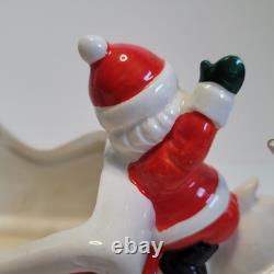 Vintage Christmas Brinn's Pittsburgh Santa Sled Reindeer Figurine Japan Descript