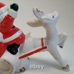 Vintage Christmas Brinn's Pittsburgh Santa Sled Reindeer Figurine Japan Descript