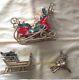 Vintage Christmas Decor Brass Santa's Sleigh And Reindeer