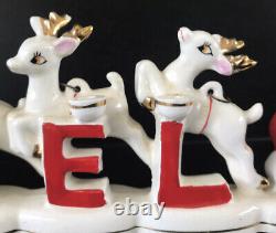 Vintage Christmas Figurine Noel Santa Sleigh & Reindeer Relco Japan 1950s