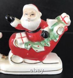 Vintage Christmas Figurine Noel Santa Sleigh & Reindeer Relco Japan 1950s