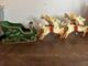 Vintage Christmas Japan 2 Reindeer And A Wooden Sleigh Folding Christmas Decor