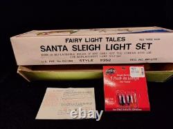 Vintage Christmas Japanese Santa with Reindeers & Sleigh Electric RARE 1960s