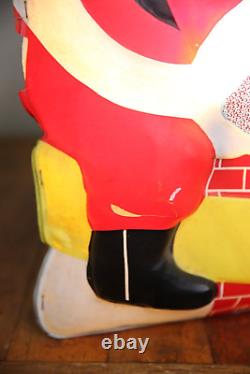 Vintage Christmas LA Goodman Illuminated Santa Blow Mold Light Chimney Presents