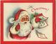 Vintage Christmas Santa Claus December Calender Red White Reindeer Sleigh Card