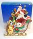 Vintage Christmas Santa Clause With Sleigh Centerpiece Presents Decor Box 10.5