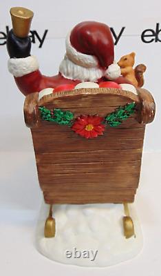 Vintage Christmas Santa Clause With Sleigh Centerpiece Presents Decor Box 10.5