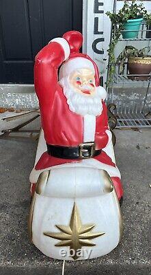 Vintage Christmas Santa & Reindeer Sleigh Lighted Lawn Empire Blow Mold PICKUP
