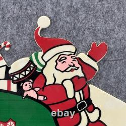 Vintage Christmas Santa Sleigh Reindeer Lighted Yard Decor Outdoor Holiday VTG