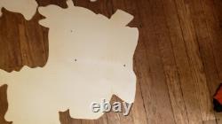 Vintage Christmas Santa Sleigh Reindeer Plastic Yard Sign Art