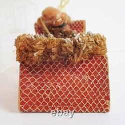Vintage Christmas Santa in Sleigh Celluloid Reindeer Candy Container Japan 1940s