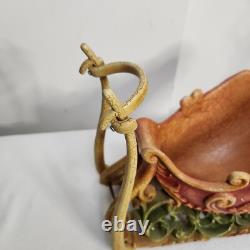 Vintage Christmas Santa's Sleigh & Reindeer Resin Centerpiece Mantle Decor 2 Pc