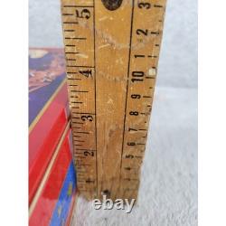 Vintage Christmas Tin Twas The Night Before Christmas Santa Sleigh Reindeer