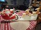 Vintage Christmas Union Products Lighted Blow Mold Santa Sleigh And Reindeer