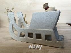 Vintage Clay Face Belsnickle Santa withBag, Sleigh, & Reindeer