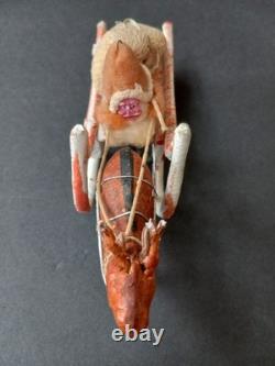Vintage Cotton Santa in Sleigh with Reindeer Japan 1930's