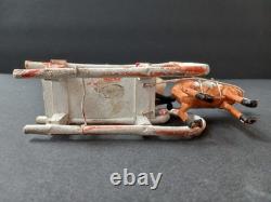 Vintage Cotton Santa in Sleigh with Reindeer Japan 1930's