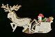 Vintage Czech Rhinestone Santa Sleigh & Reindeer