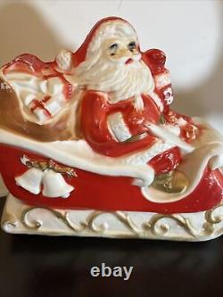 Vintage Dapol Industries Santa Claus Sleigh Reindeer Blow Mold 19 Made in USA