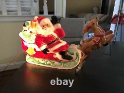 Vintage Empire 2 Piece Santa In Sleigh With One Reindeer With Reins