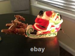 Vintage Empire 2 Piece Santa In Sleigh With One Reindeer With Reins