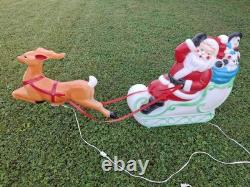 Vintage Empire Blow Mold 23 Santa Sleigh & One Reindeer Christmas