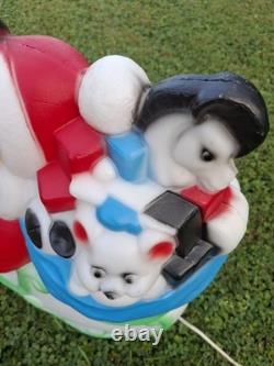 Vintage Empire Blow Mold 23 Santa Sleigh & One Reindeer Christmas