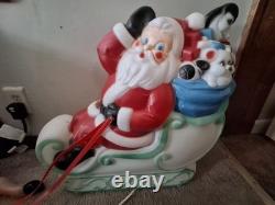 Vintage Empire Blow Mold 23 Santa Sleigh & One Reindeer Christmas