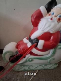Vintage Empire Blow Mold 23 Santa Sleigh & One Reindeer Christmas